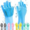 Pair of Silicone Washing Full Finger Gloves For Home & Kitchen (Random Colors) - Image 2