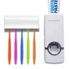 Tooth Paste Dispenser With 5 Brush Holder Wall Mounted Automatic Hands Free Toothpaste Dispenser - Image 2