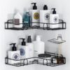 Kitchen Bathroom Corner Metal Rack Shelf New Design with Hook - Image 2